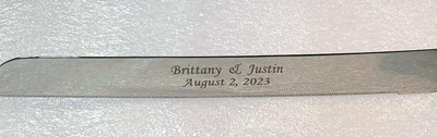 Custom engraved wedding cutlery, Engraver's Den
