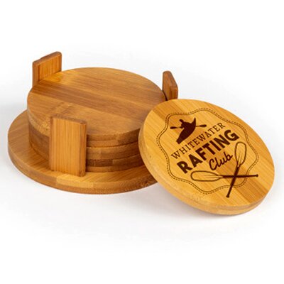 Custom engraved eco-friendly bamboo coasters, Engraver's Den