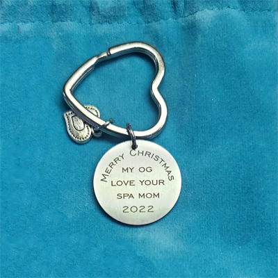 Engraved personalized keychain, Engraver's Den