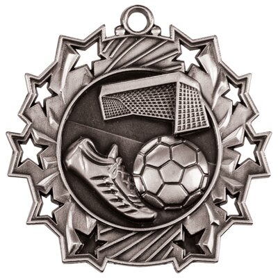 Custom engraved sports awards, personalized soccer medals from Engraver's Den